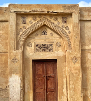 Old fort door in Manama