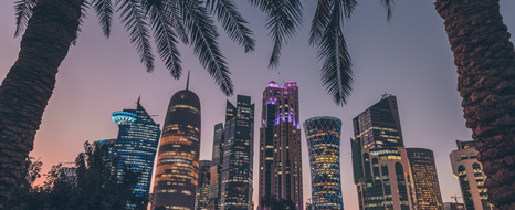Qatar downtown at night