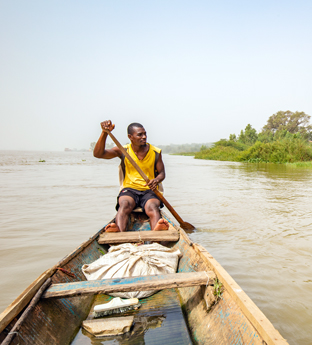 Classic Niger man on river