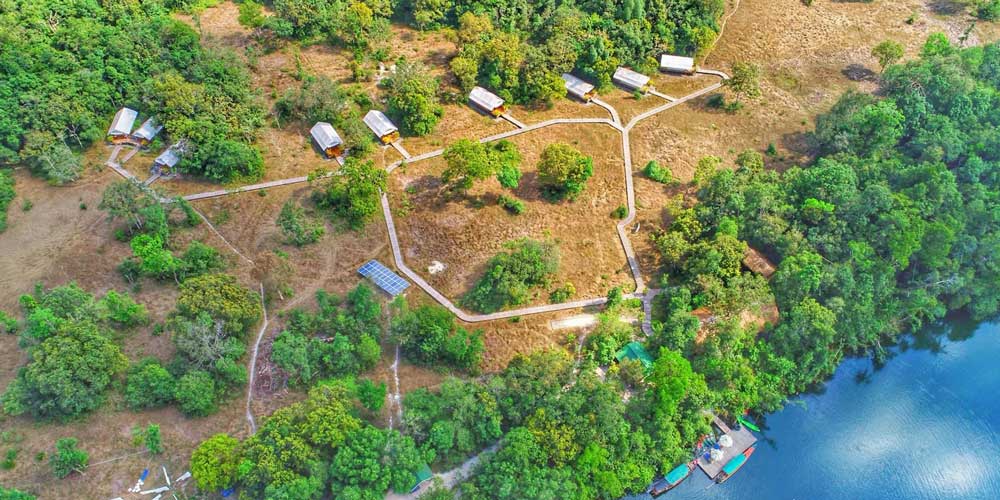 drone shot-Cardamom Tented Camp -Cambodia